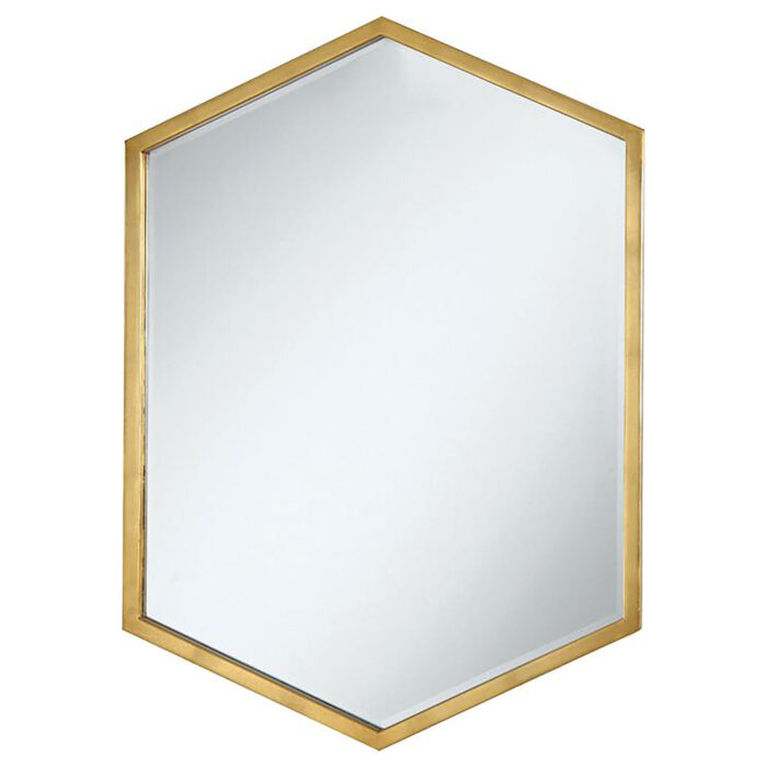 Bledel 24 x 34 Inch Hexagonal Wall Mirror Gold product image