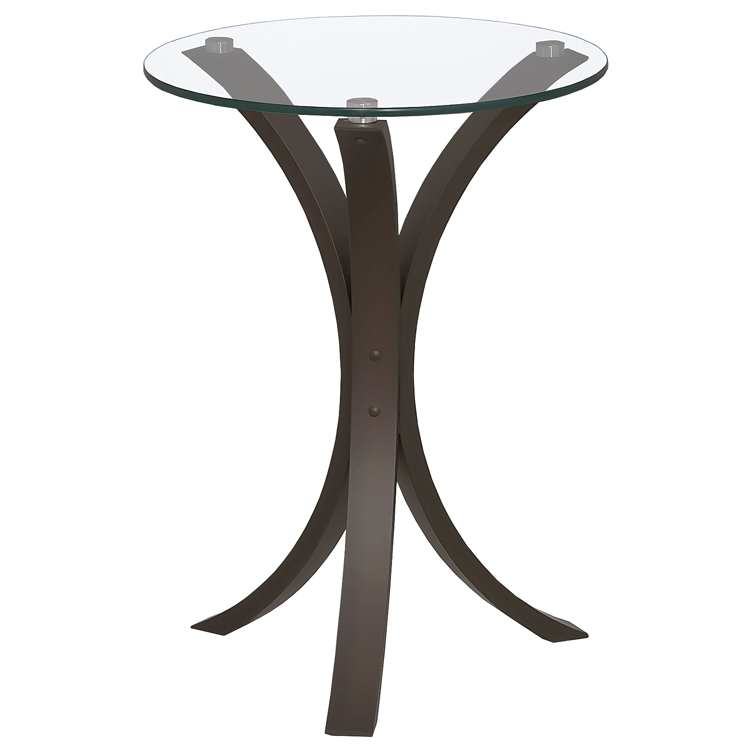 Edgar Round Glass Top Accent Side Table Cappuccino Edgar Round Glass Top Accent Side Table Cappuccino product image