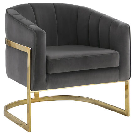 Alamor Upholstered Barrel Back Accent Chair Dark Grey product image