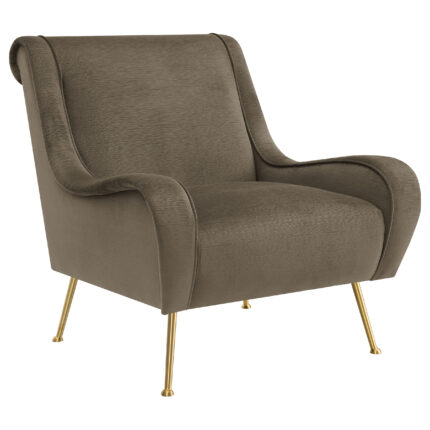 Ricci Upholstered Saddle Arm Accent Chair Truffle product image