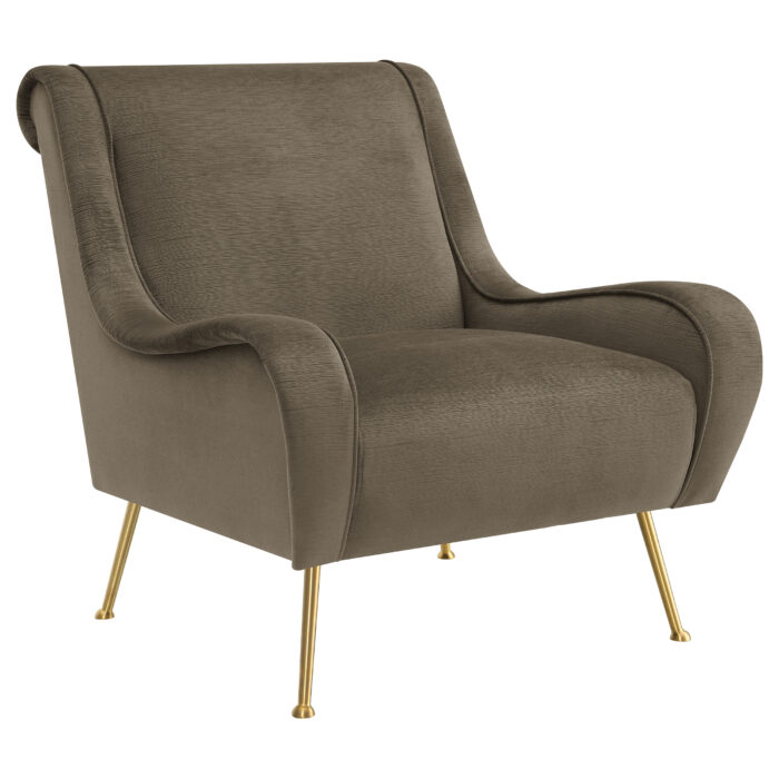 Ricci Upholstered Saddle Arm Accent Chair Truffle product image