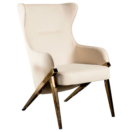 Walker Upholstered high Wingback Accent Chair Cream product image