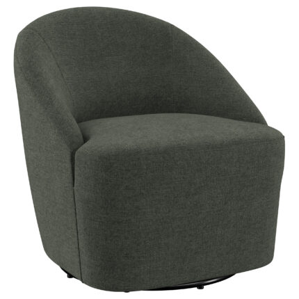 Leon Upholstered Barrel Accent Swivel Chair Hunter Green product image