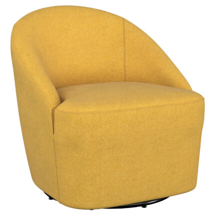 Leon Upholstered Barrel Accent Swivel Chair Mustard Yellow product image