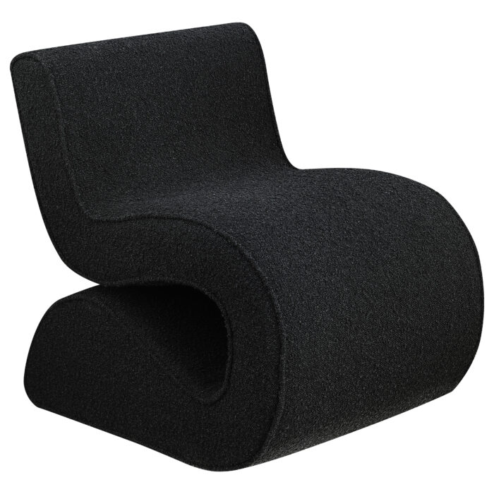 Ronea Boucle Upholstered Armless Curved Chair Charcoal product image