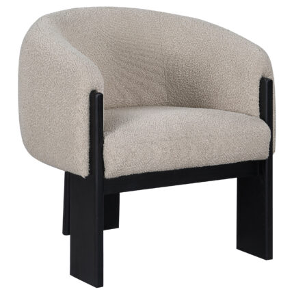 Valdez Boucle Upholstered Barrel Back Accent Chair Beige product image