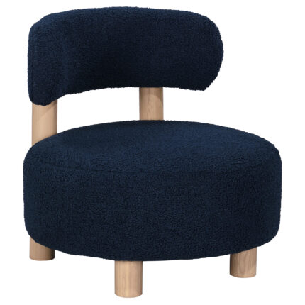 Zonie Boucle Upholstered Barrel Back Accent Chair Blue product image