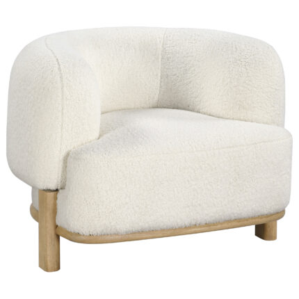 Lawler Upholstered Barrel Back Accent Chair Ivory product image