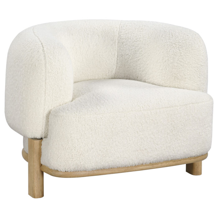 Lawler Upholstered Barrel Back Accent Chair Ivory product image
