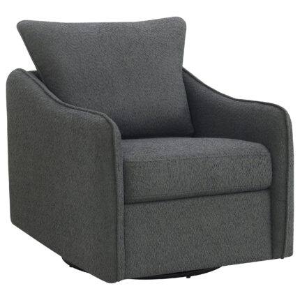 Madia Upholstered Sloped Arm Swivel Glider Chair Charcoal product image