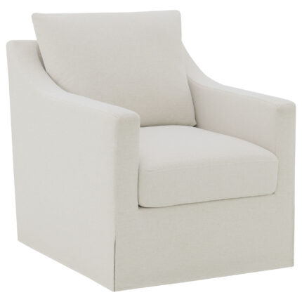 Winter Upholstered Sloped Arm Accent Swivel Chair Beige product image