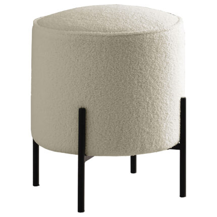 Basye Round Upholstered Ottoman Ivory product image