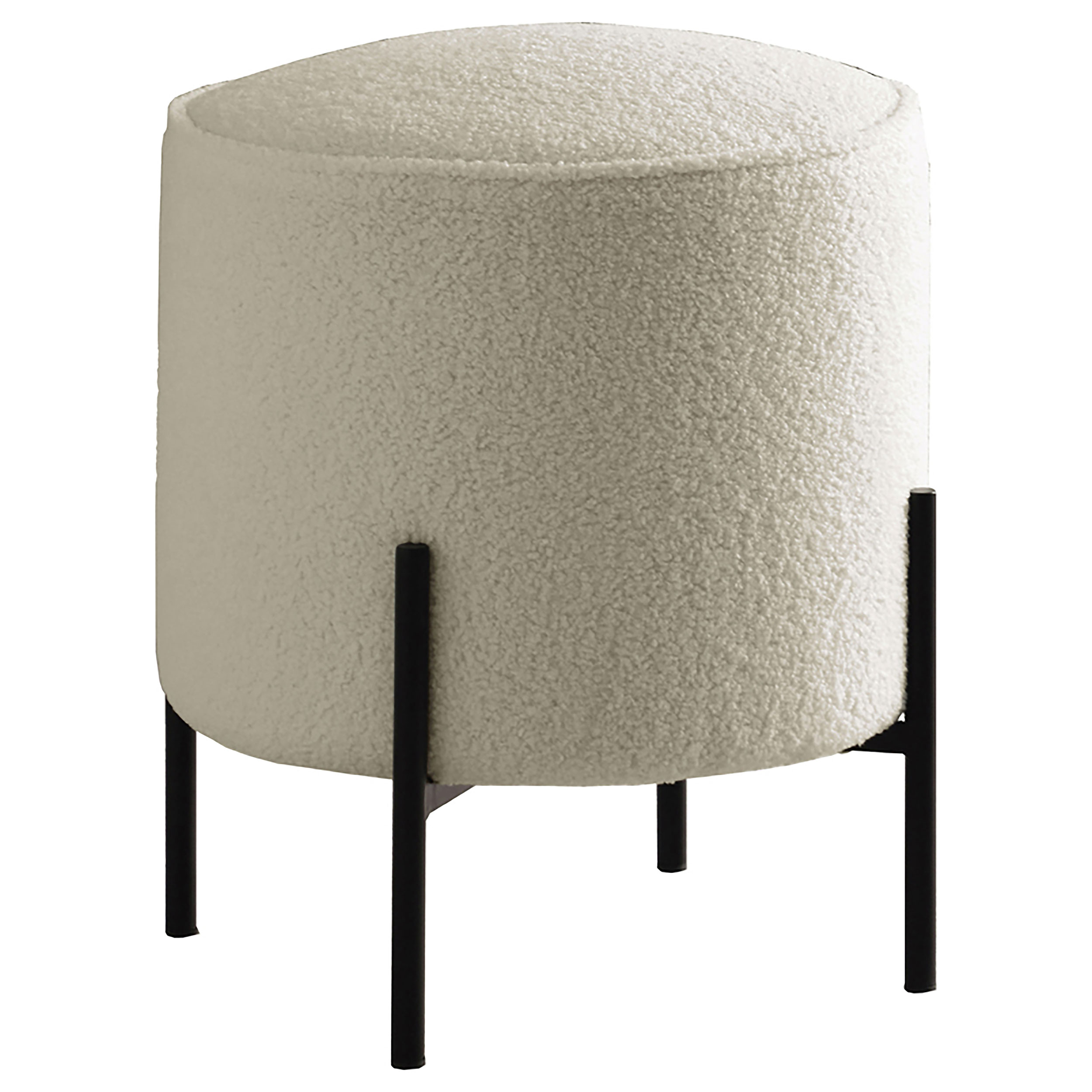 Basye Round Upholstered Ottoman Ivory Basye Round Upholstered Ottoman Ivory product image
