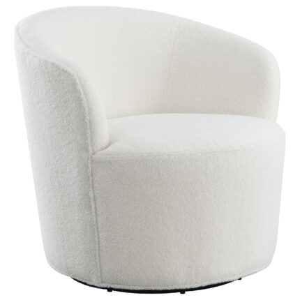 Joyce Upholstered Barrel Back Swivel Chair White product image