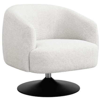 Dave Upholstered Barrel Back Swivel Club Chair Beige product image