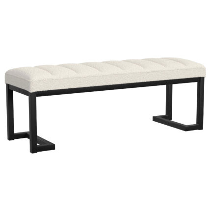 Mesa Boucle Upholstered Tufted Accent Bench Vanilla product image