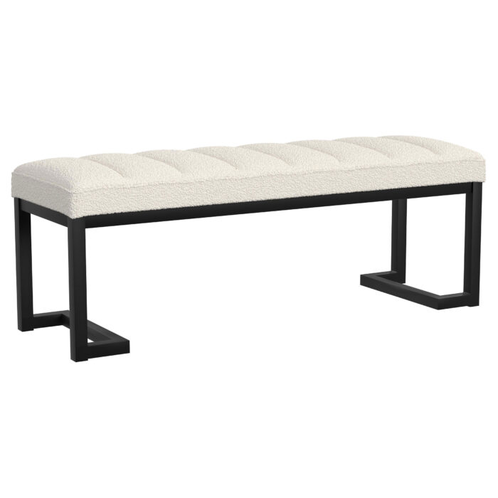 Mesa Boucle Upholstered Tufted Accent Bench Vanilla product image