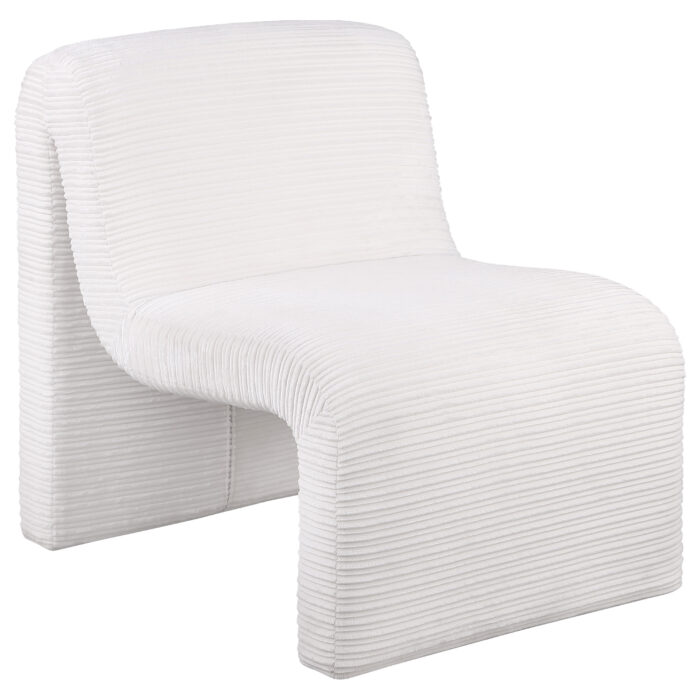 Drayton Upholstered Curved Armless Accent Chair Ivory product image