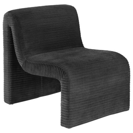 Drayton Upholstered Curved Armless Accent Chair Black product image