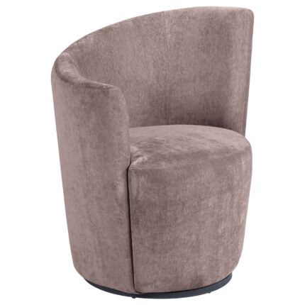Nueva Upholstered Swivel Chair Curved Backrest Blush product image