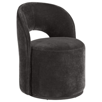 Harjo Velvet Upholstered Swivel Accent Chair Charcoal Grey product image