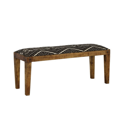 Lamont Fabric Upholstered Accent Bench Black and Natural product image