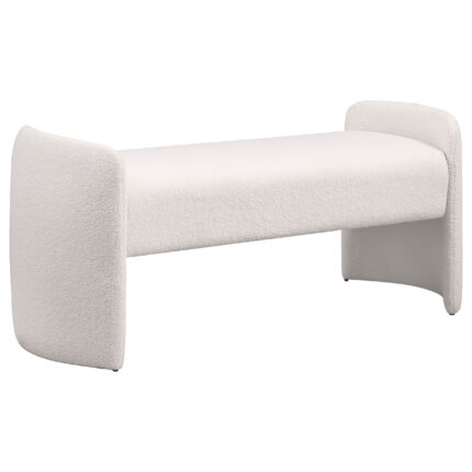 Peoria Velvet Upholstered Accent Bench Ivory product image