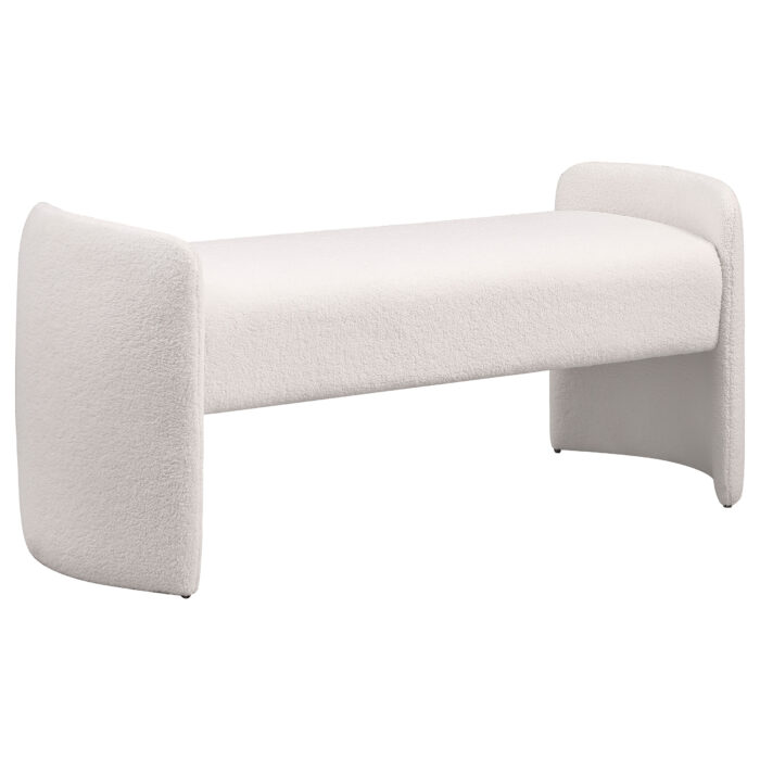 Peoria Velvet Upholstered Accent Bench Ivory product image