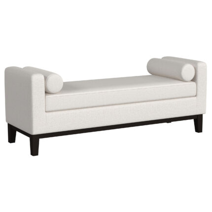 Rosie Upholstered Accent Bench with Armrests Vanilla product image