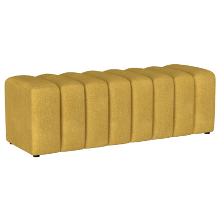 Summer Fabric Upholstered Tufted Accent Bench Mustard Yellow product image