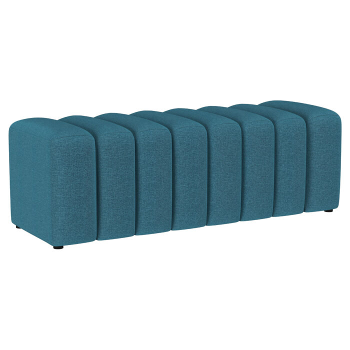 Summer Fabric Upholstered Tufted Accent Bench Peacock Blue product image