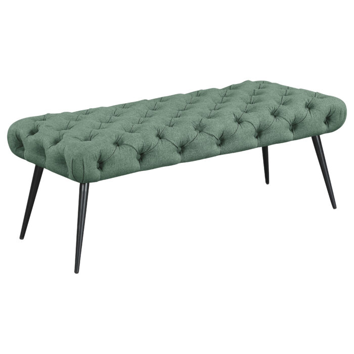 Ella Upholstered Tufted Bench Metal Legs Teal product image