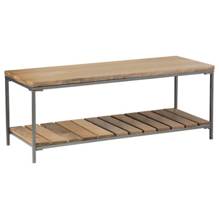 Gerbera Wood Accent Bench with Shelf Natural and Gunmetal product image