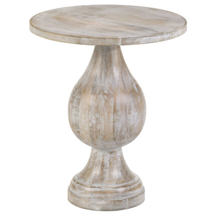 Dianella Round Pedestal Base Accent Side Table White Washed product image