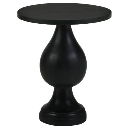 Dianella Round Pedestal Base Accent Side Table Black Stain product image