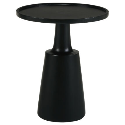 Ixia Round Solid Mango Wood Accent Side Table Black Stain product image