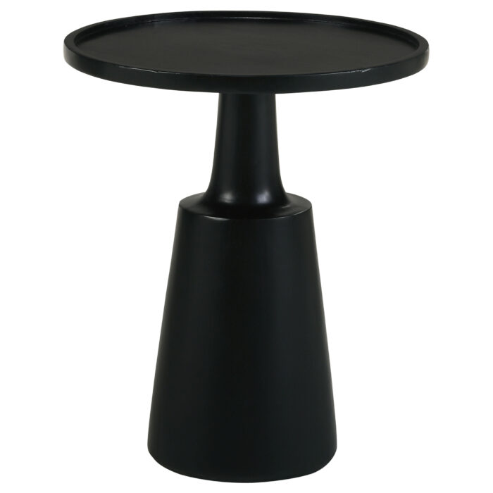 Ixia Round Solid Mango Wood Accent Side Table Black Stain product image