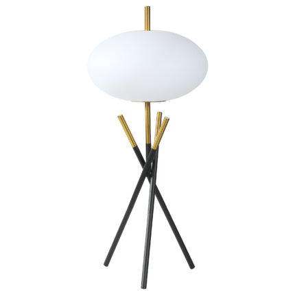 Layton White Orb Shade Tripod Table Lamp Black product image