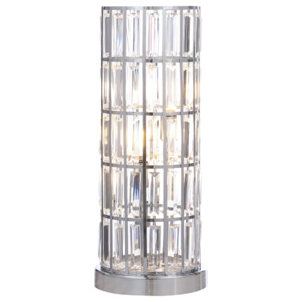 Wanda 20-inch Crystal Shade Bedside Table Lamp Silver product image