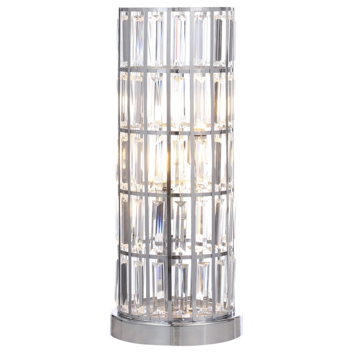 Wanda 20-inch Crystal Shade Bedside Table Lamp Silver product image