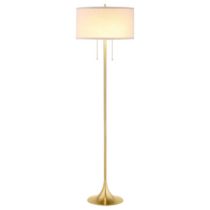 Elmira 65-inch Drum Shade Metal Floor Lamp Gold product image
