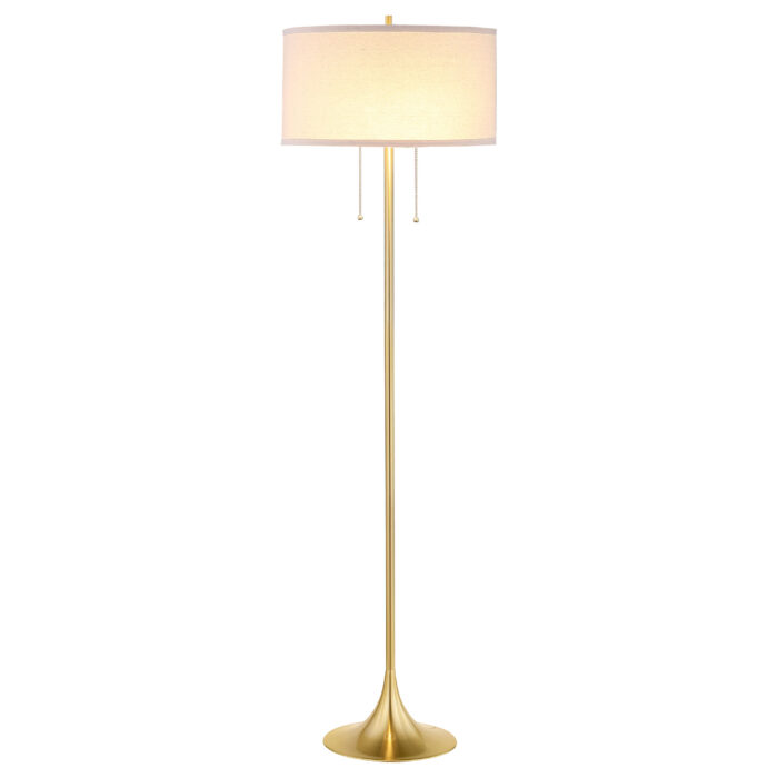 Elmira 65-inch Drum Shade Metal Floor Lamp Gold product image