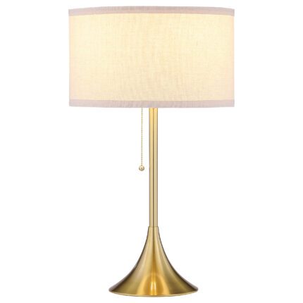 Elmira 24-inch Drum Shade Metal Table Lamp Gold product image