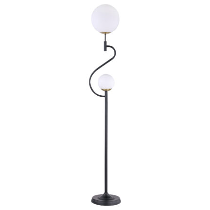 Dacki 69-inch Dual Spherical Bulb Metal Floor Lamp Black product image