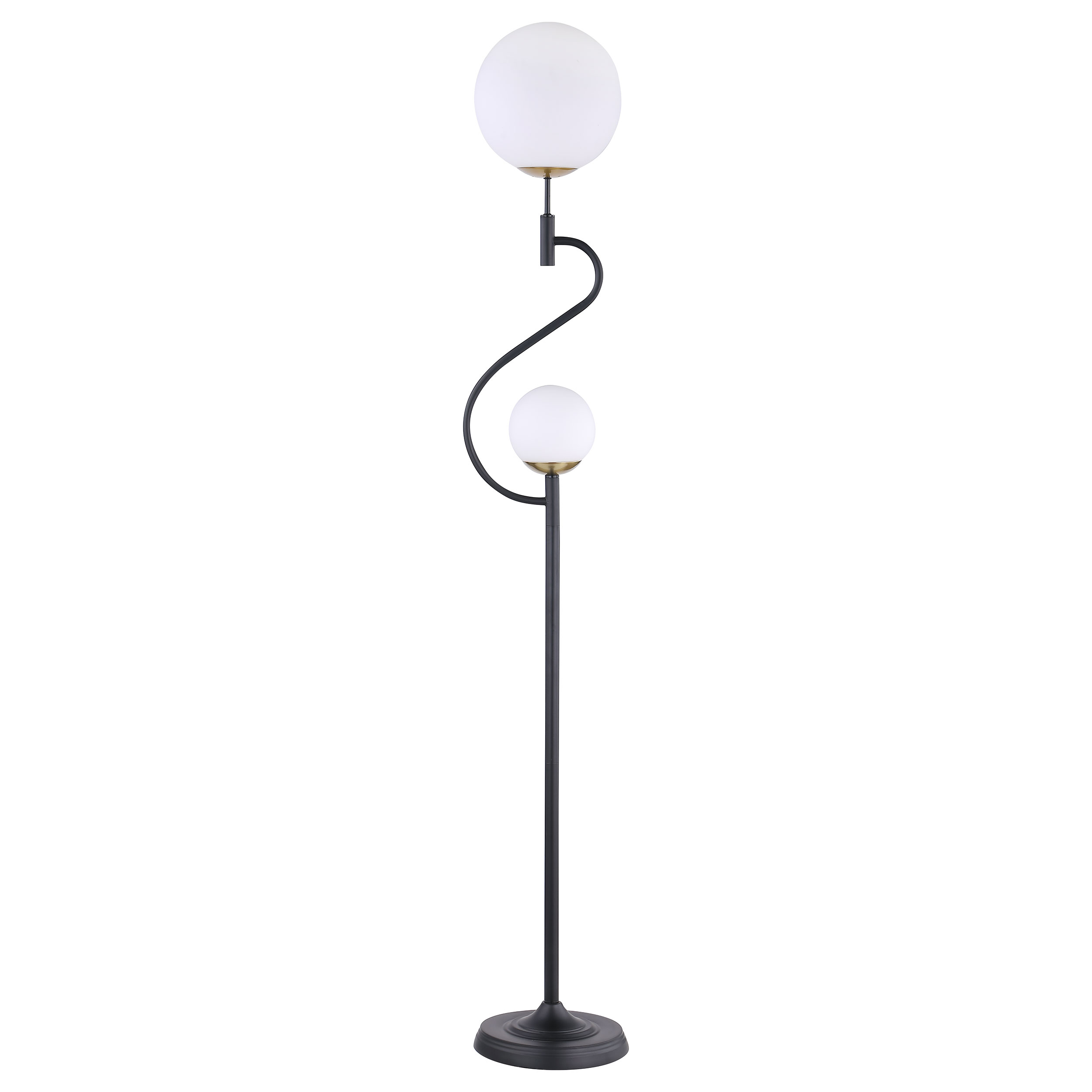 Dacki 69-inch Dual Spherical Bulb Metal Floor Lamp Black Dacki 69-inch Dual Spherical Bulb Metal Floor Lamp Black product image