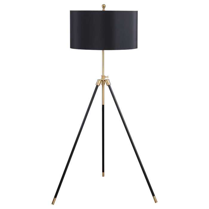 Zabka 63-inch Drum Shade Metal Tripod Floor Lamp Black product image