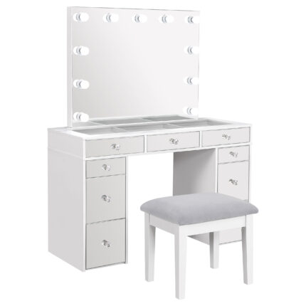 Regina Makeup Vanity Table Set with Lighting White product image