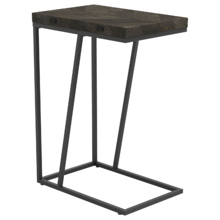 Carly Expandable Engineered Wood C-Shaped Side Table Grey product image