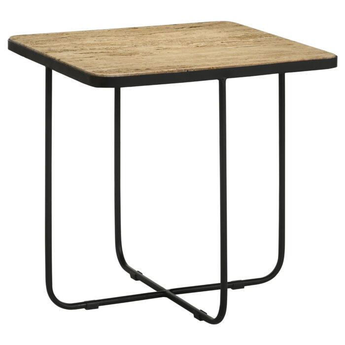 Elyna Square Stone Top Accent Side Table Beige product image
