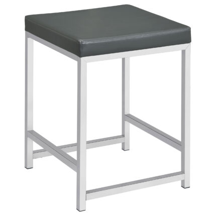 Afshan Upholstered Square Padded Vanity Stool Chrome product image